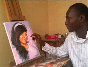 ayodeji ayeola painting portrait of Yetunde Eniola Dunia